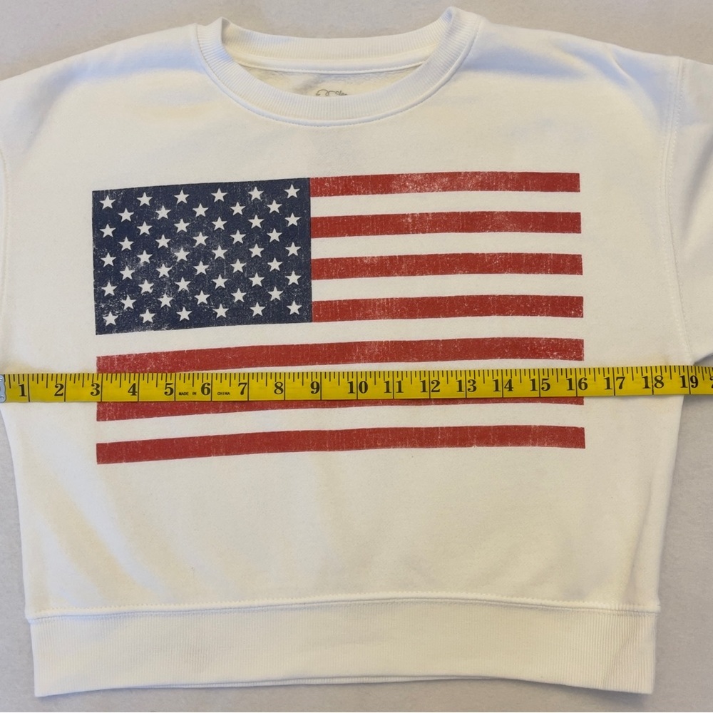 Youth American Flag Sweatshirt L 10/12 Patriotic by Art Class - Picture 6 of 8